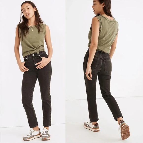 Madewell The Perfect Vintage Jean Black Lunar Wash Size 25 Straight Leg HighRise - Picture 1 of 8